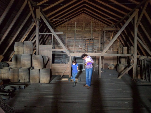 Potato Barrels in the Barn